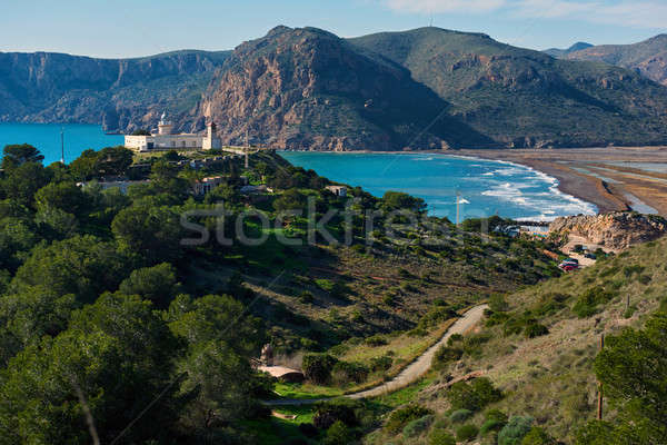 Lighthouse El Hoyo in Portman village, Cartagena. Spain Stock photo © amok
