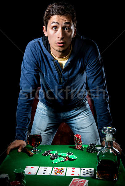 年輕 賭徒 男子 瓶 賭場 商業照片 © amok