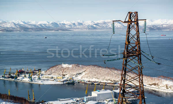 View of Avacha Bay and power line. Petropavlovsk-Kamchatsky Stock photo © amok