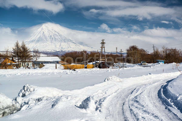Koryaksky volcano and surrounding snow-covered countryside Stock photo © amok