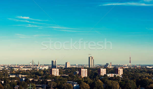 Ryga panoramę Łotwa Europie niebo Zdjęcia stock © amok