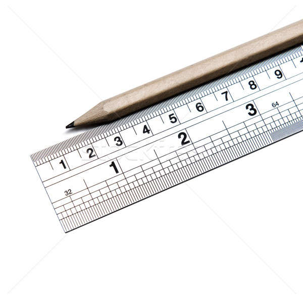 Ruler and pencil isolated on white background Stock photo © amok