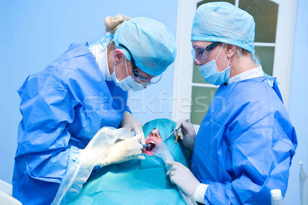 Dental implantation procedure Stock photo © amok