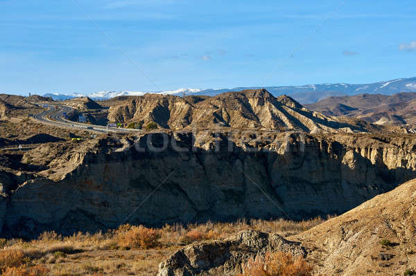 Highway through the slopes of Tabernas desert, Spain Stock photo © amok