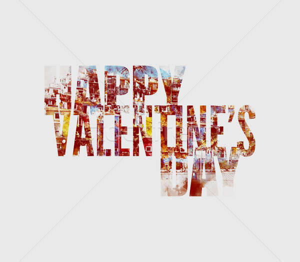 Happy Valentine's Day Greeting Card. Digital art Stock photo © amok