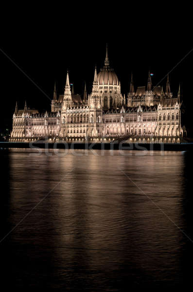 Hungarian Parliament Building at night. Budapest, Hungary Stock photo © amok