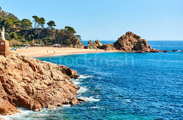 Rocky seaside of Tossa de Mar Beach. Costa Brava, Spain Stock photo © amok