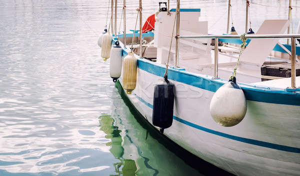 Stock photo: Buoys on a moored boat