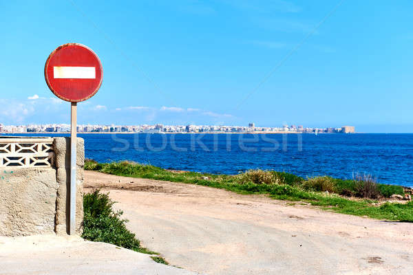 No Entry road sign. Spain Stock photo © amok
