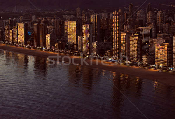 Aerial view of a Benidorm coastline. Costa Blanca, Spain Stock photo © amok