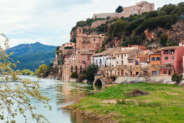 Miravet village and Ebro river. Province of Tarragona. Spain Stock photo © amok