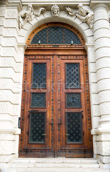  Ancient wooden door design  Stock photo © amok