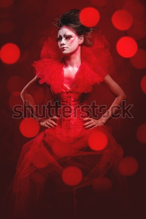 [[stock_photo]]: Rouge · reine · femme · Creative · maquillage · pelucheux