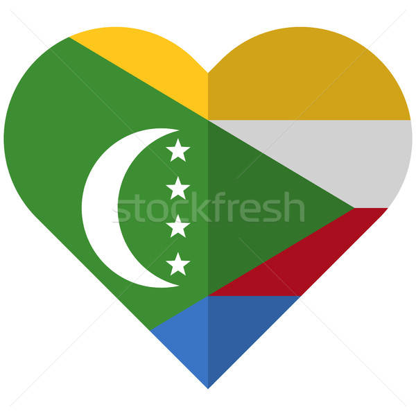 Comore cuore bandiera vettore immagine mondo Foto d'archivio © Amplion