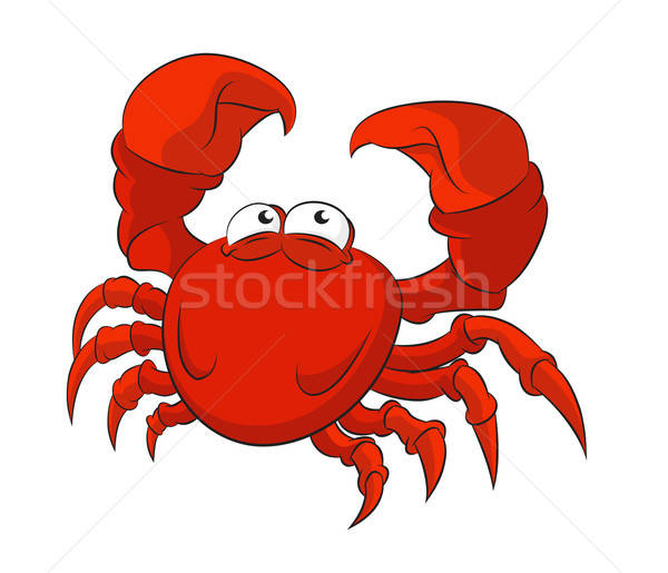 Crab vector imagine amuzant desen animat roşu Imagine de stoc © Amplion