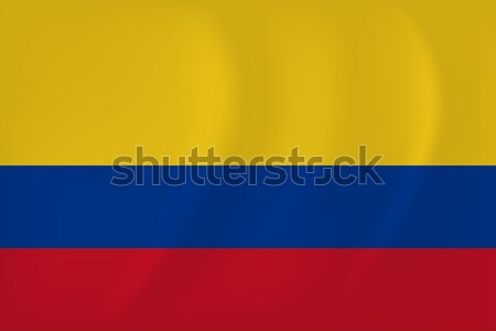 Stock photo: Colombia waving flag