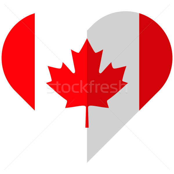 Stock photo: Canada flat heart flag