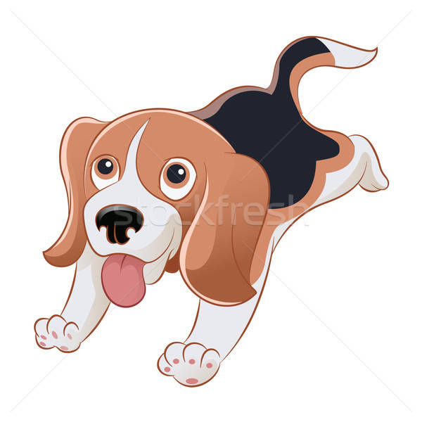 Beagle вектора изображение Cartoon улыбаясь ребенка Сток-фото © Amplion