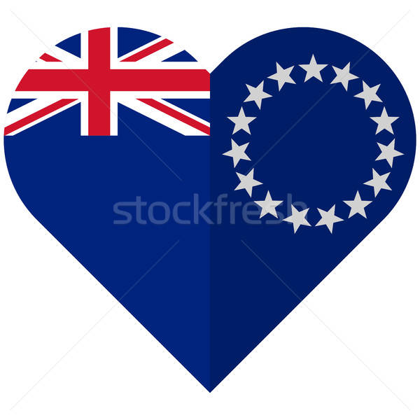 Szakács szigetek szív zászló vektor kép Stock fotó © Amplion