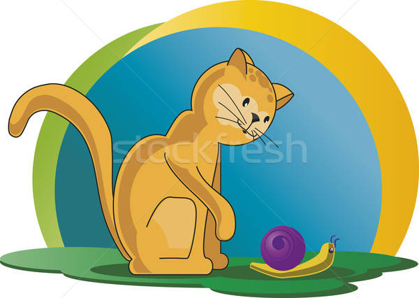Gato caracol amarillo gatito jugando Foto stock © anaklea