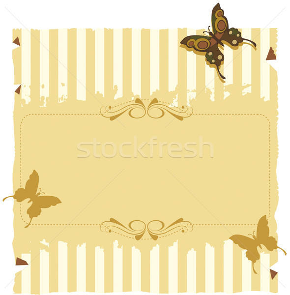 Papier invitation papillons jaune [[stock_photo]] © anaklea