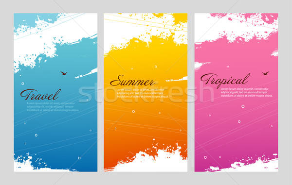 Stock photo: Color summer set with splash