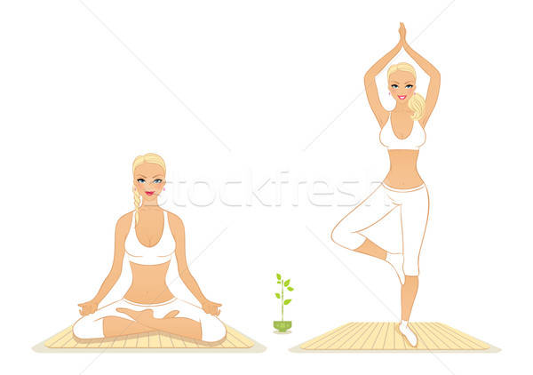 Beautiful woman doing youga exercises  Stock photo © anastasiya_popov