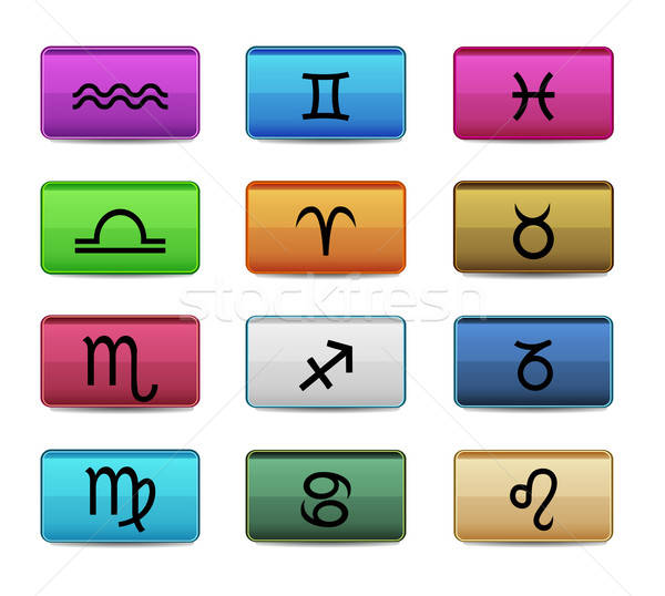 Stock photo: Horoscope zodiac signs, vector set