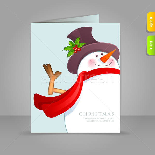 Gift card with funy snowman Stock photo © anastasiya_popov