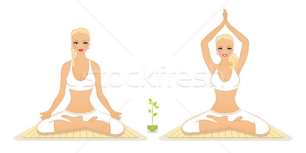 Beautiful woman doing youga exercises  Stock photo © anastasiya_popov