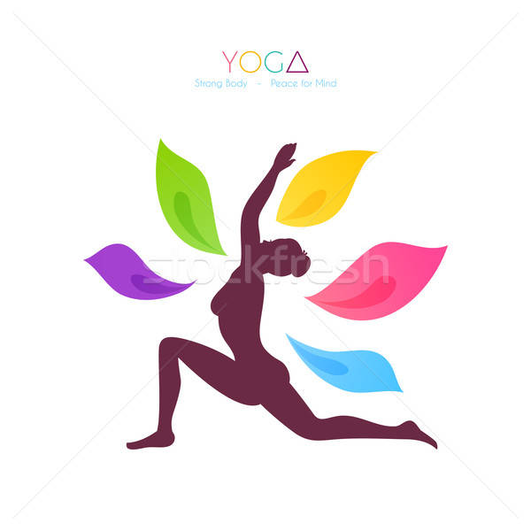Mujer hermosa yoga cuerpo signo ejercicio pintura Foto stock © anastasiya_popov