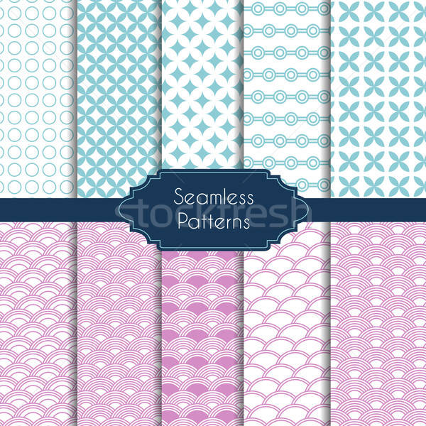 Set of geometric seamless patterns Stock photo © anastasiya_popov