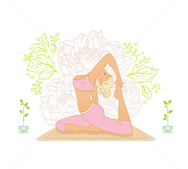 Beautiful woman doing youga exercises Stock photo © anastasiya_popov