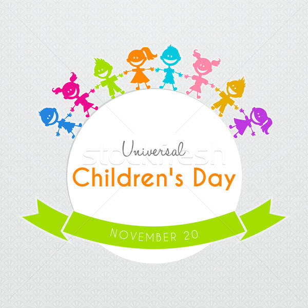Uniwersalny dzieci dzień plakat rodziny strony Zdjęcia stock © anastasiya_popov