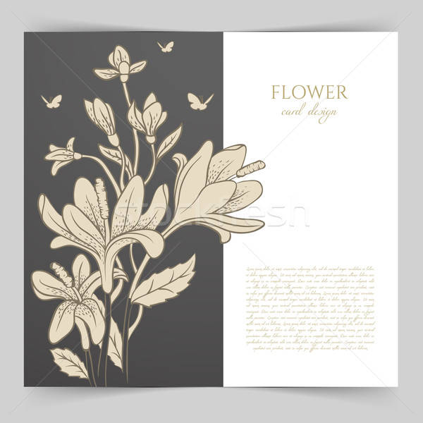 Karte Vorlage floral Blume Design Geburtstag Stock foto © anastasiya_popov