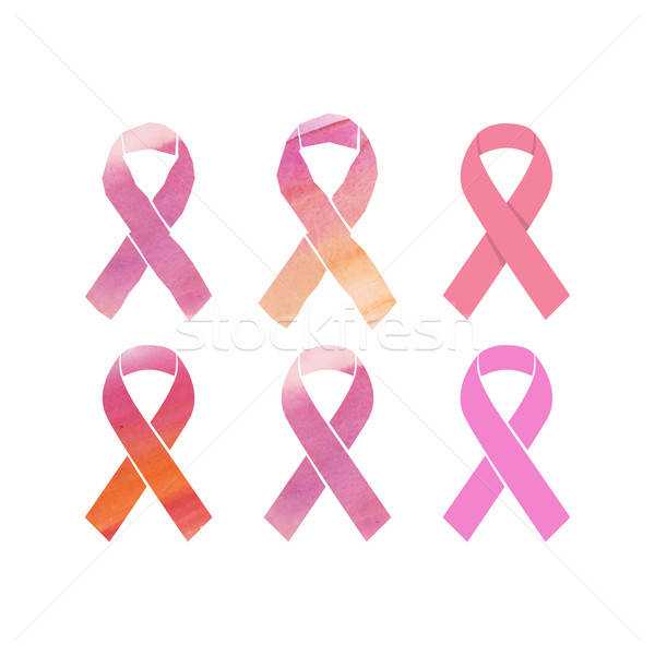 Cancer pink ribbons set Stock photo © anastasiya_popov