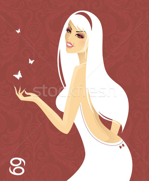 Beautiful girl in white dress - zodiac signs Stock photo © anastasiya_popov