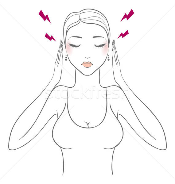 女性 頭痛 ビジネス 顔 髪 薬 ストックフォト © anastasiya_popov