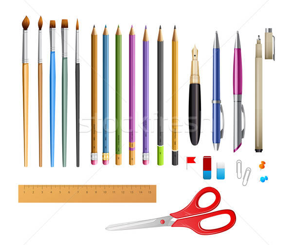 Set include pens ana pencils Stock photo © anastasiya_popov