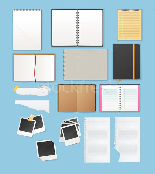 Set include notebooks and papers Stock photo © anastasiya_popov