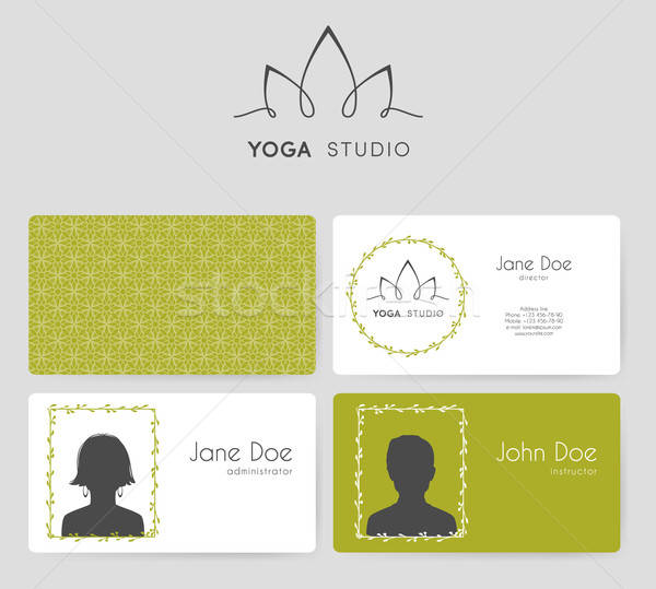 Logo Visitenkarten Yoga Studio Frau Madchen Vektor Grafiken C Anastasiya Popova Anastasiya Popov Stockfresh