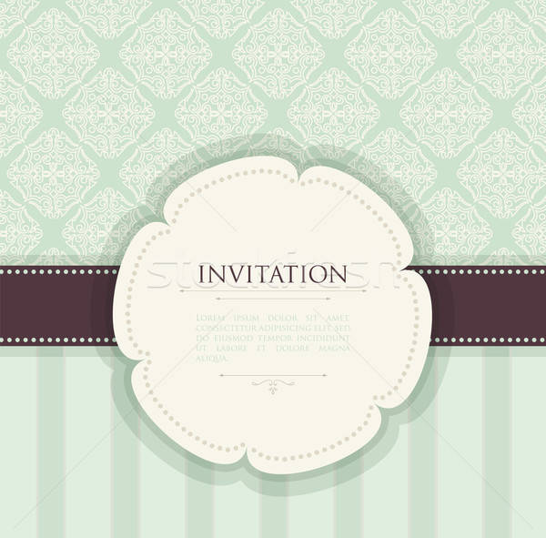 Invitación vintage marco retro silueta matrimonio Foto stock © anastasiya_popov