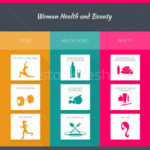 Santé femme beauté infographie eau alimentaire [[stock_photo]] © anastasiya_popov