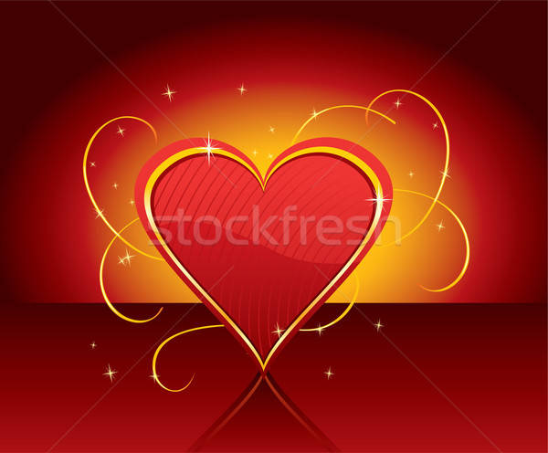 Valentine`s card with red hearts Stock photo © anastasiya_popov