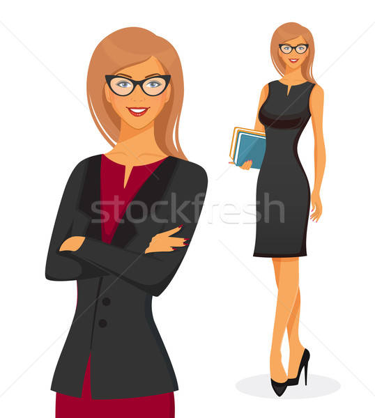 Mujer de negocios vestido rojo negocios estudiante fondo educación Foto stock © anastasiya_popov