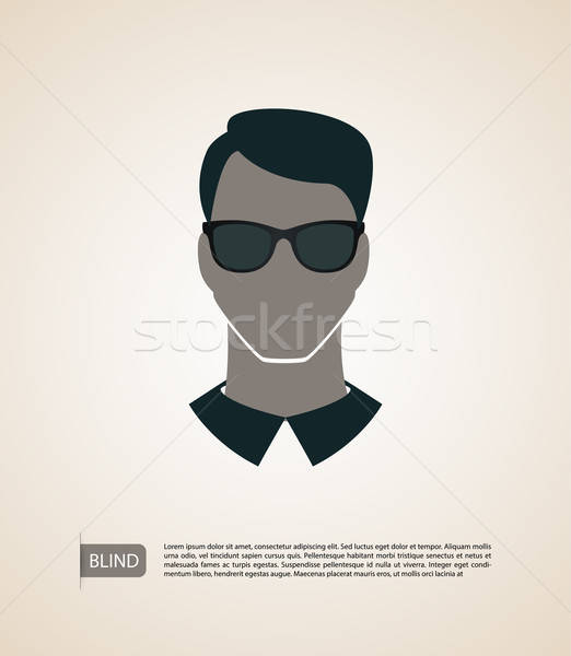 Blinde man silhouet afbeelding business hand Stockfoto © anastasiya_popov