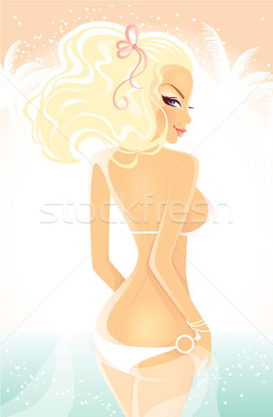 Verano mujer traje de baño cara fitness fondo Foto stock © anastasiya_popov