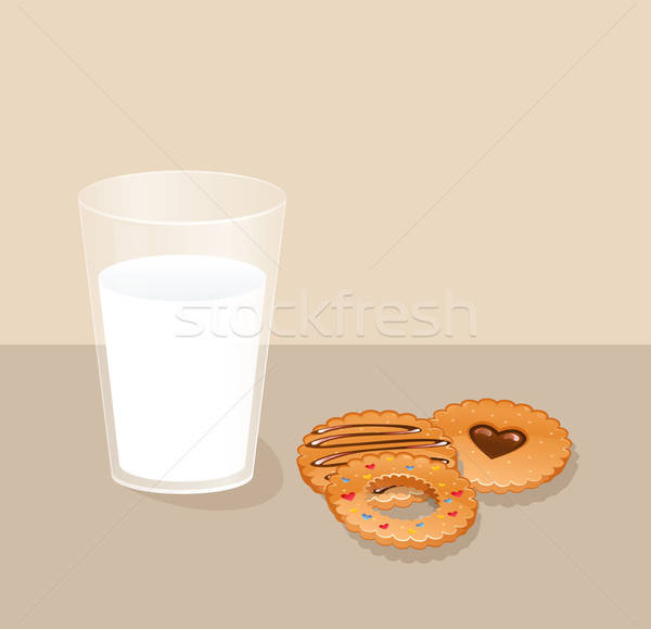 Cookies vidrio leche alimentos chocolate negro Foto stock © anastasiya_popov