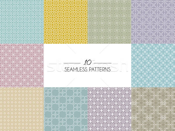  Set of geometric seamless patterns Stock photo © anastasiya_popov