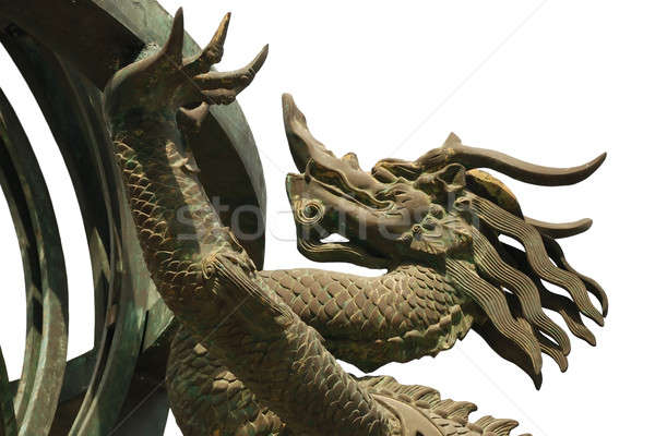 Bronze dragão isolado branco arquitetura estátua Foto stock © anbuch